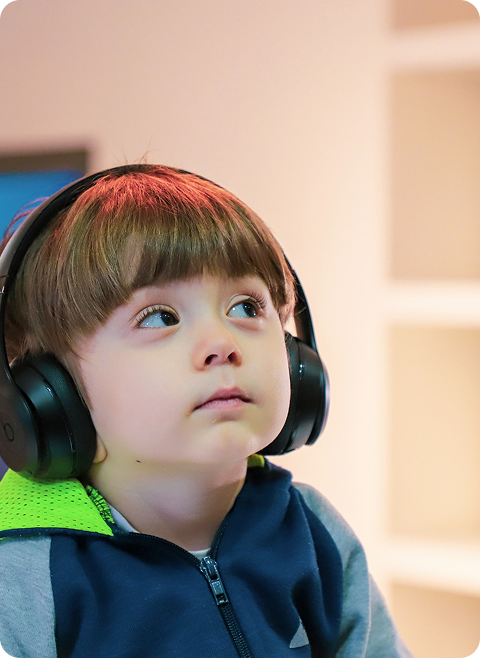 Child with headphones